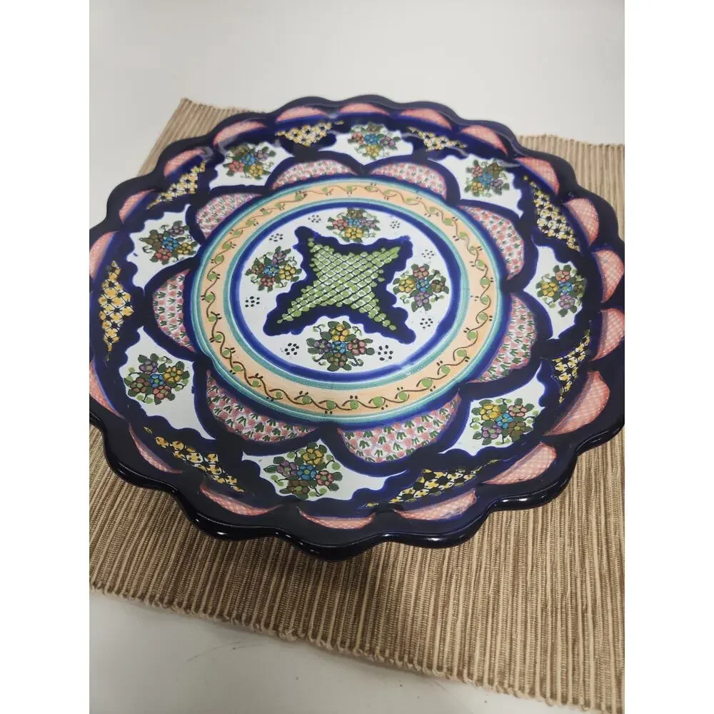 Lot of 3 Casa Juquila Handmade Mexican Talavera Wall Plates Hand Painted Ceramic